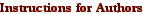 Instructions for Authors